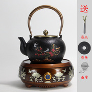 日式手工铁壶铸铁泡茶煮茶炉，电陶炉烧水泡茶家用养生茶壶茶具套装