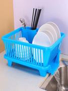碗架厨房带沥水碗筷收纳盒滤水篮大容量带筷子筒，塑料收纳架置物架
