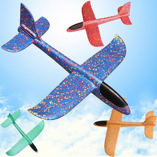 48CM手抛飞机epp双孔模型滑翔机儿童玩具发光泡沫飞机户外飞行器