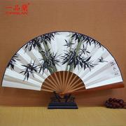 中国风10寸古典汉服手绘宣纸，扇子古风水墨，白纸折扇手工折叠随身男