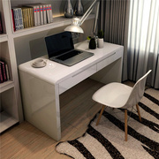简约现代白色烤漆书桌电脑桌办公桌，家用写字台式学习书桌80100cm
