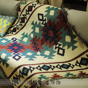 美式乡村纯棉线沙发巾全盖沙发垫，多功能装饰毯飘窗垫防尘床盖挂毯