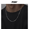 FDK健身专属925纯银蛇骨素链镀白金项链嘻哈男女锁骨链送男友