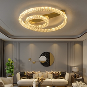 轻奢水晶吸顶灯卧室设计感简约现代家用温馨房间过道圆形吸顶灯