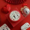 新郎新娘红色粉色马口铁，鼓形喜糖盒子铁盒婚礼，婚庆糖果盒喜糖盒