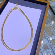 S925纯银万能穿珠项圈锁骨链可穿珠子项链diy饰品配件万能针式链