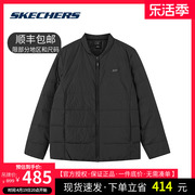 Skechers斯凯奇冬季男防寒防风黑色百搭潮流短款羽绒服保暖厚外套