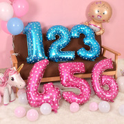 36寸大号数字铝膜气球蓝色粉色0123456789铝箔气球生日布置装饰品