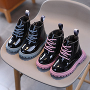 儿童马丁靴2023秋冬季女孩童靴1女童，单靴子(单靴子)2时尚3英伦风4岁皮