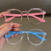 儿童时尚眼镜框装饰女孩无镜片眼镜硅胶可爱男宝宝玩具眼镜架