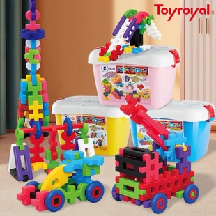 toyroyal日本皇室玩具软，积木拼装玩具儿童益智拼插宝宝大颗粒1岁