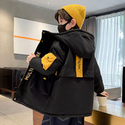 童装男童春秋冬款棉衣外套2023中大儿童装男孩洋气加厚风衣潮