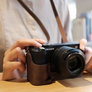 Sony索尼A7C保护套6400相机包a6100皮套6000微单真皮底座牛皮配件
