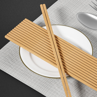楠竹筷子10双装家用防滑耐高温竹筷无漆无蜡木筷木质环保筷