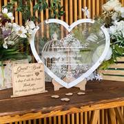 定制简约结婚礼婚庆布置摆台指纹树签名台爱心浪漫创意签到板欧式