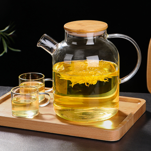 玻璃煮茶壶泡茶高硼硅家用大容量煮烧花茶，茶具加厚耐高温冷凉水壶