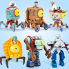 正版植物大战僵尸玩具，机甲巨人儿童变形机器人五合体拼装模型男孩