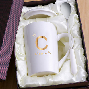 杯子创意个性潮流马克杯带盖勺可爱韩版少女心日系咖啡杯北欧风格
