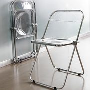 妙home中古vintage复刻透明靠背，折叠椅现代家用餐椅网红简约椅子