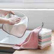 厨房水洗不沾油小毛巾小方巾抹布洗碗布擦碗的专用帕麻布桌子家用