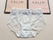 eblin内裤宫廷风高档蕾丝奶白色牛奶丝拼接无痕三角裤