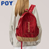 POY®轻便双肩包女包包户外运动登山背包旅行包红色大学生书包