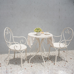 铁艺户外三件套桌椅网红奶茶店，小圆桌子现代简约茶几别墅花园桌