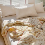 夏季毛巾被薄款空调盖毯沙发，毯子单人家用卧室小清新夏凉被可机洗