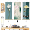 新中式禅意莲花荷花挂毯画客厅遮挡电表箱挂布画卧室花卉壁毯布艺