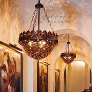 东南亚摩洛哥风格铁艺水晶波西米亚餐厅瑜伽馆楼梯漫咖啡古典吊灯