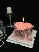 网红芭蕾风ins蛋糕装饰摆件蝴蝶结钻石丝带插件女生女神生日装扮
