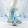 儿童高跟靴子韩版女童爱莎秋冬季中筒靴洋气公主加绒冰雪奇缘鞋子