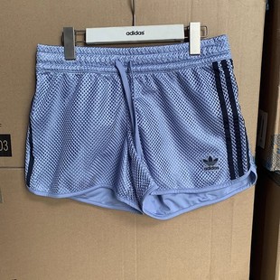adidas阿迪达斯三叶草夏季女裤跑步运动休闲针织透气短裤 GP2153