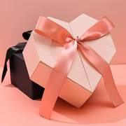 七夕礼盒包装心形盒仪式，感装香水口红，礼物的小盒子空盒送女友