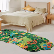 卧室地毯长条床前床边毯子儿童房间地垫森林花朵异形飘窗垫可机洗