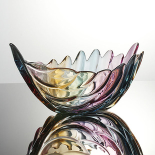 欧式高档风格创意玻璃水晶果盘轻奢风水果盘客厅茶几家用干果盘
