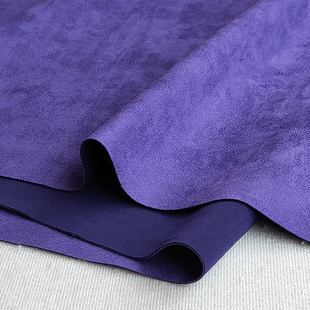 紫色麂皮绒连衣裙沙发布料纯色空气层弹力加厚鹿皮绒面料绒布料软