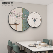 客厅创意挂钟组合装饰画新中式钟表现代简约餐厅时钟卧室挂墙家用