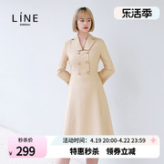 LINE女装韩国商场同款秋季气质通勤长袖连衣裙NWOPLA0100