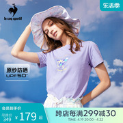 乐卡克法国公鸡女士夏季圆领印花透气短袖T恤CB-01812