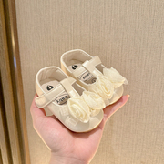 春秋婴儿周岁百天鞋0-1岁3-6个月女宝宝公主，婴幼儿软胶底学步鞋