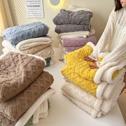 珊瑚绒小毛毯毯子加厚冬季沙发毯床单办公室午睡毯盖毯披肩加绒毯
