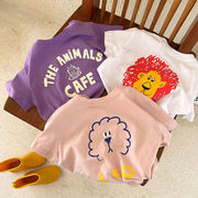 儿童纯棉t恤短袖夏季薄款卡通韩版潮洋气小童男女童宝宝亲子上衣