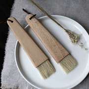 日式榉木烘焙毛刷创意，实木烧烤刷厨房烹饪木柄，烘焙油刷杂货zakka