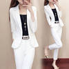 单件/套装 白色小西装套装女2023春秋韩版时尚气质英伦风两件套潮