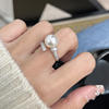 方糖家 高档满钻开口S925纯银珍珠戒指小众设计气质时尚轻奢指环