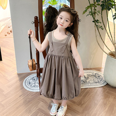 女童夏装森系背带裙套装2024儿童洋气时髦夏季韩版休闲两件套