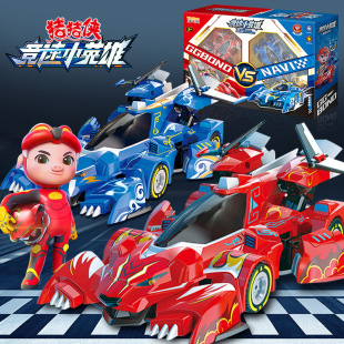 猪猪侠竞速小英雄玩具，赛车赤焰烈虎雷速音豹变形机甲模型儿童男孩