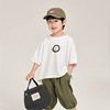 韩国童装男童白色短袖t恤夏季儿童蝙蝠袖上衣宝宝宽松棉体恤