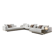 北欧意式极简欧式转角真皮沙发，客厅轻奢现代设计师奢华高端大气